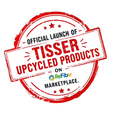 Tisser upcycled products badge